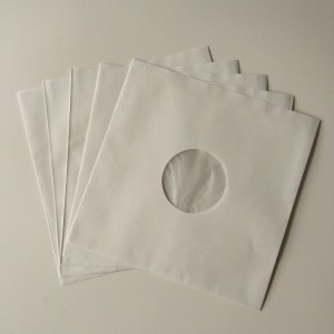 33RPM White Kraft Paper Record Inev Sleeves Polylined with Hole for 12 Vinyl Record