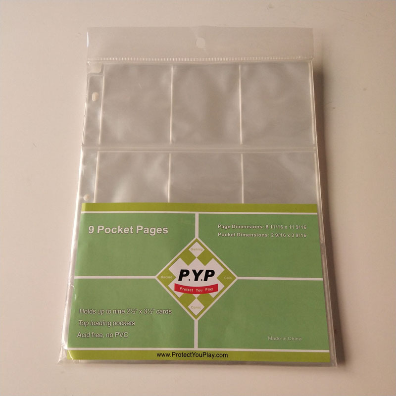 9 kapesních poly herních karet držák stránky chrániče plastu pořadač list